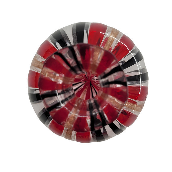 Murano Campenella Red Gold Glitter Striped Vintage‎ Glass Perfume Bottle - Picture 8 of 10